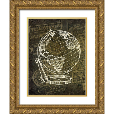 Wanderlust 4 Gold Ornate Wood Framed Art Print with Double Matting by Kimberly, Allen