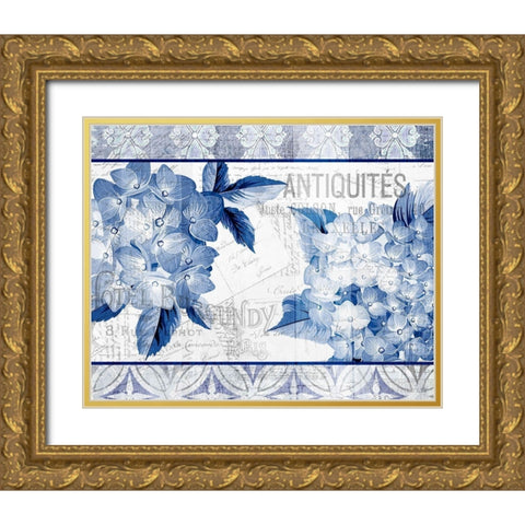 Hydrangea 1 Gold Ornate Wood Framed Art Print with Double Matting by Kimberly, Allen