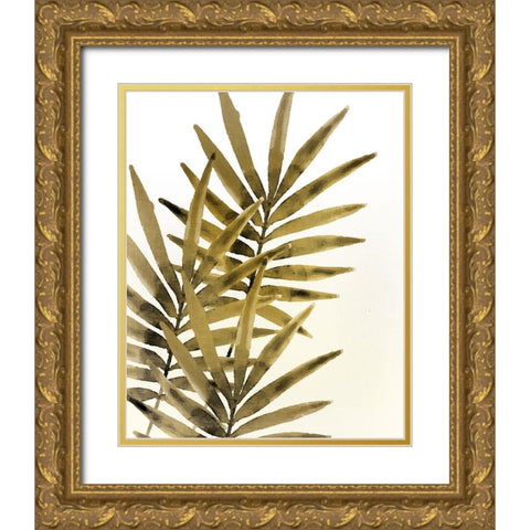 Ferns 1 Gold Ornate Wood Framed Art Print with Double Matting by Kimberly, Allen