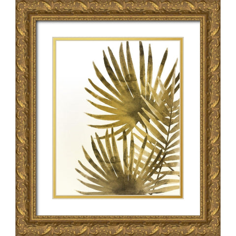 Ferns 2 Gold Ornate Wood Framed Art Print with Double Matting by Kimberly, Allen