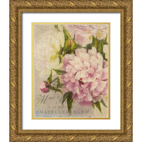 Summer Blooming Series A Gold Ornate Wood Framed Art Print with Double Matting by Kimberly, Allen