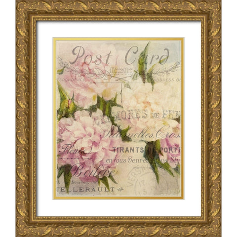 Summer Blooming Series D Gold Ornate Wood Framed Art Print with Double Matting by Kimberly, Allen