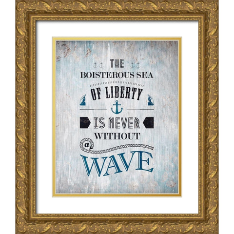 The Sea 3 Gold Ornate Wood Framed Art Print with Double Matting by Kimberly, Allen