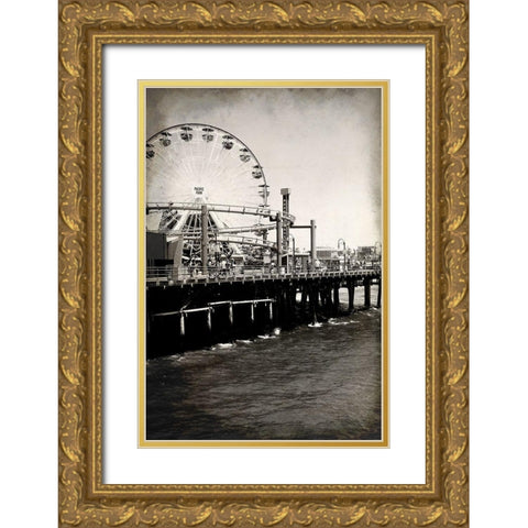 At the Pier Gold Ornate Wood Framed Art Print with Double Matting by Kimberly, Allen