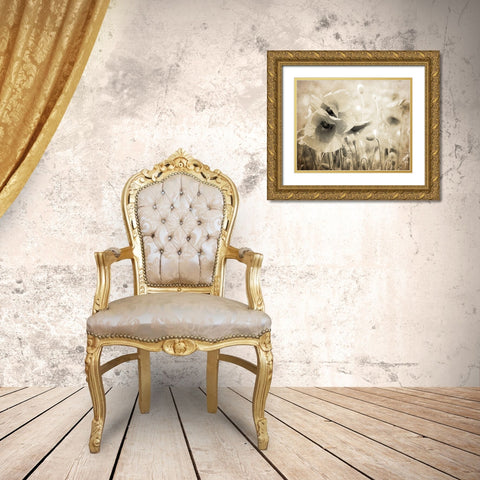 Vintage Poppy 2 Gold Ornate Wood Framed Art Print with Double Matting by Kimberly, Allen