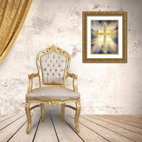 Deep Waters Gold Ornate Wood Framed Art Print with Double Matting by Kimberly, Allen
