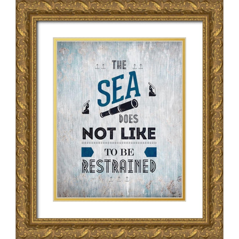 The Sea 1 Gold Ornate Wood Framed Art Print with Double Matting by Kimberly, Allen