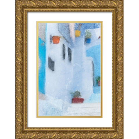 Up the Stairs 1 Gold Ornate Wood Framed Art Print with Double Matting by Kimberly, Allen