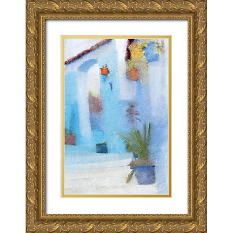 Up the Stairs 2 Gold Ornate Wood Framed Art Print with Double Matting by Kimberly, Allen