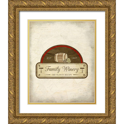 Wine House 2 Gold Ornate Wood Framed Art Print with Double Matting by Kimberly, Allen