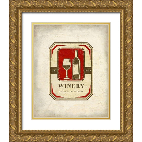 Wine House 3 Gold Ornate Wood Framed Art Print with Double Matting by Kimberly, Allen