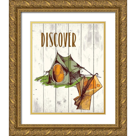 Campfire Explorer 2 Gold Ornate Wood Framed Art Print with Double Matting by Kimberly, Allen