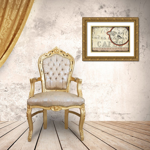 Cafe A Gold Ornate Wood Framed Art Print with Double Matting by Kimberly, Allen