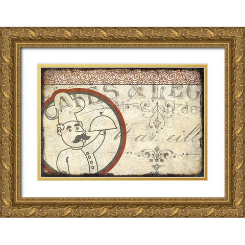 Cafe B Gold Ornate Wood Framed Art Print with Double Matting by Kimberly, Allen