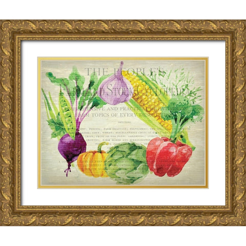 Fresh Veggies 1 Gold Ornate Wood Framed Art Print with Double Matting by Kimberly, Allen
