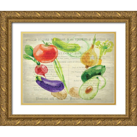 Fresh Veggies 2 Gold Ornate Wood Framed Art Print with Double Matting by Kimberly, Allen