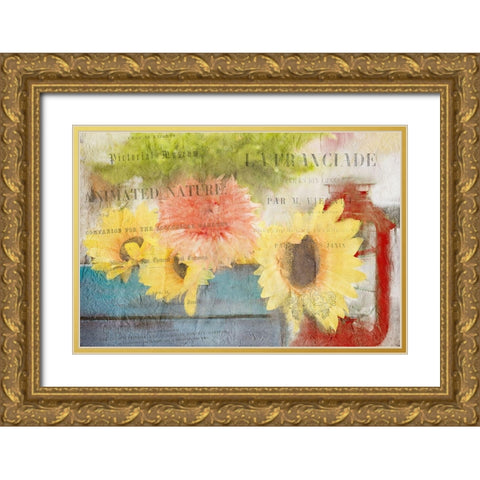 Day in the Garden Gold Ornate Wood Framed Art Print with Double Matting by Kimberly, Allen