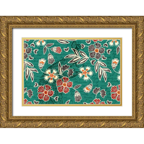 Hidden Peacock 1 Gold Ornate Wood Framed Art Print with Double Matting by Kimberly, Allen