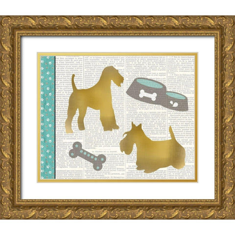 Ruff Ruff 5 Gold Ornate Wood Framed Art Print with Double Matting by Kimberly, Allen