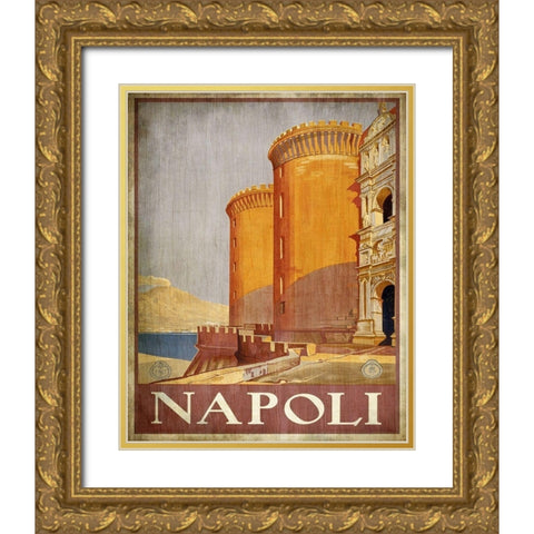 Vintage Travel Poster 1 Gold Ornate Wood Framed Art Print with Double Matting by Kimberly, Allen