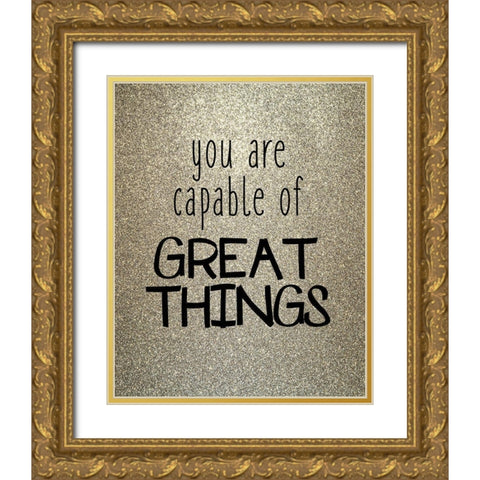 Great Things Gold Ornate Wood Framed Art Print with Double Matting by Kimberly, Allen