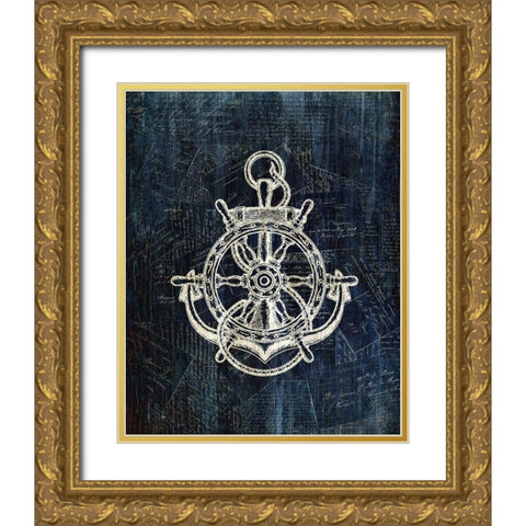 Inverted Anchors Away 2 Gold Ornate Wood Framed Art Print with Double Matting by Kimberly, Allen