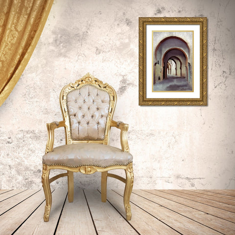 Streets of Morocco Gold Ornate Wood Framed Art Print with Double Matting by Kimberly, Allen