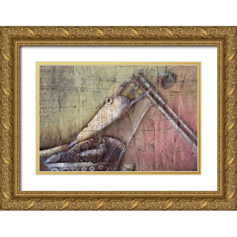 Riding Gold Ornate Wood Framed Art Print with Double Matting by Kimberly, Allen