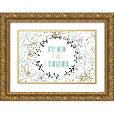 Beginnings 1 Gold Ornate Wood Framed Art Print with Double Matting by Kimberly, Allen