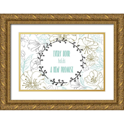 Beginnings 2 Gold Ornate Wood Framed Art Print with Double Matting by Kimberly, Allen