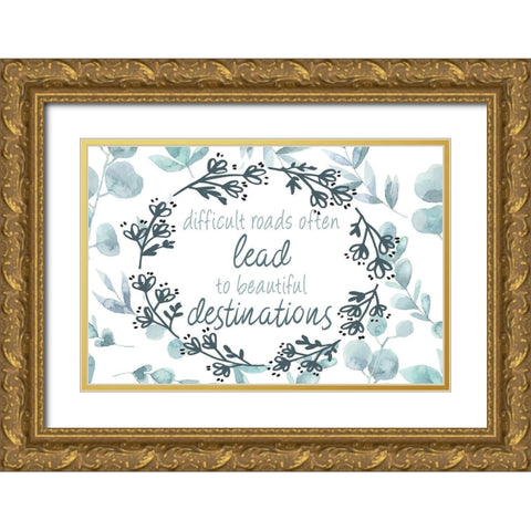 Change 3 Gold Ornate Wood Framed Art Print with Double Matting by Kimberly, Allen