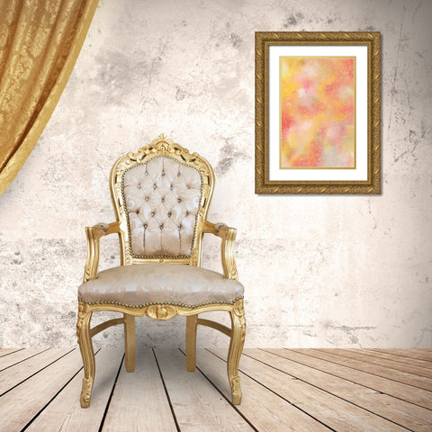 Sunburst of Orange Gold Ornate Wood Framed Art Print with Double Matting by Kimberly, Allen