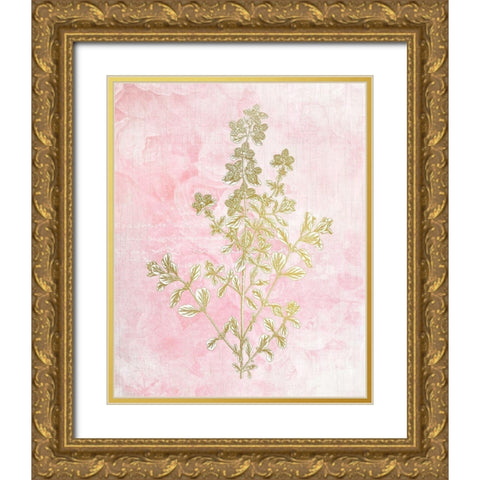 Botanical Pink 2 Gold Ornate Wood Framed Art Print with Double Matting by Kimberly, Allen