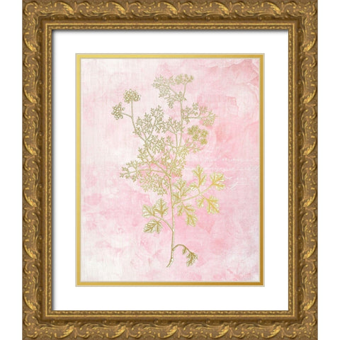 Botanical Pink 3 Gold Ornate Wood Framed Art Print with Double Matting by Kimberly, Allen