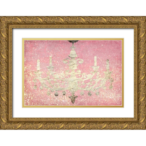 Glitter Chandelier Gold Ornate Wood Framed Art Print with Double Matting by Kimberly, Allen