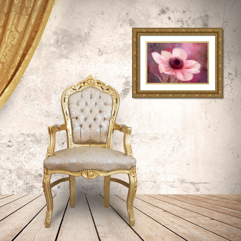 Blooming Pink Gold Ornate Wood Framed Art Print with Double Matting by Kimberly, Allen