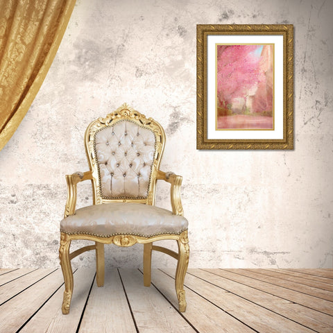 Pink Pathway Gold Ornate Wood Framed Art Print with Double Matting by Kimberly, Allen