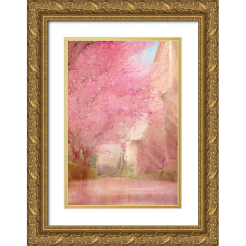 Pink Pathway Gold Ornate Wood Framed Art Print with Double Matting by Kimberly, Allen