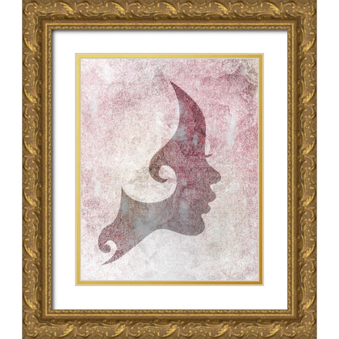 Silhouette 1 Gold Ornate Wood Framed Art Print with Double Matting by Kimberly, Allen