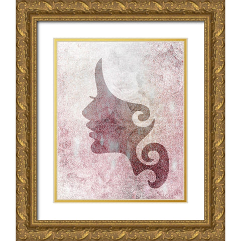 Silhouette 2 Gold Ornate Wood Framed Art Print with Double Matting by Kimberly, Allen