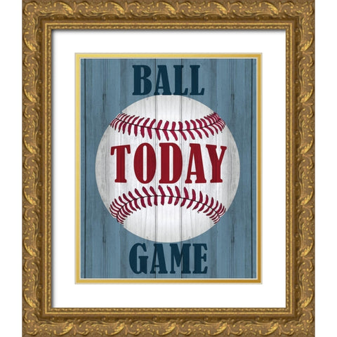 Ball Game Gold Ornate Wood Framed Art Print with Double Matting by Kimberly, Allen