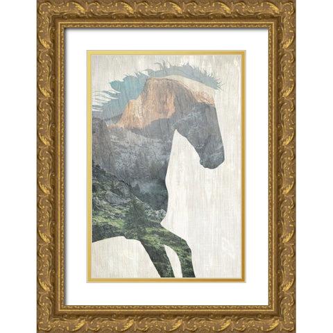 Running Mountains Gold Ornate Wood Framed Art Print with Double Matting by Kimberly, Allen