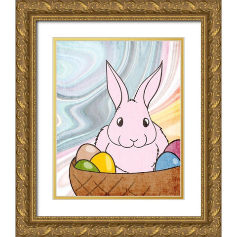 Marbled Bunny 4 Gold Ornate Wood Framed Art Print with Double Matting by Kimberly, Allen