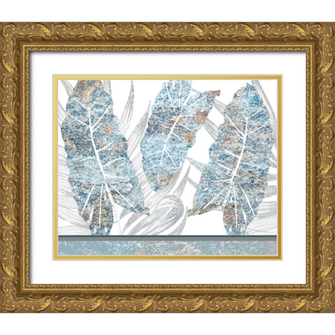 Frosted Blue 3 Gold Ornate Wood Framed Art Print with Double Matting by Kimberly, Allen