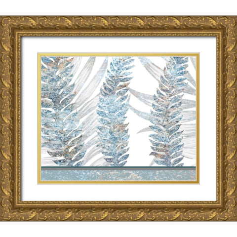 Frosted Blue 4 Gold Ornate Wood Framed Art Print with Double Matting by Kimberly, Allen