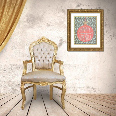 Merry and Bright 5 Gold Ornate Wood Framed Art Print with Double Matting by Kimberly, Allen
