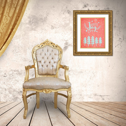 Merry and Bright 4 Gold Ornate Wood Framed Art Print with Double Matting by Kimberly, Allen