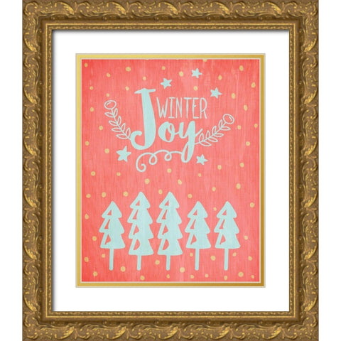 Merry and Bright 4 Gold Ornate Wood Framed Art Print with Double Matting by Kimberly, Allen