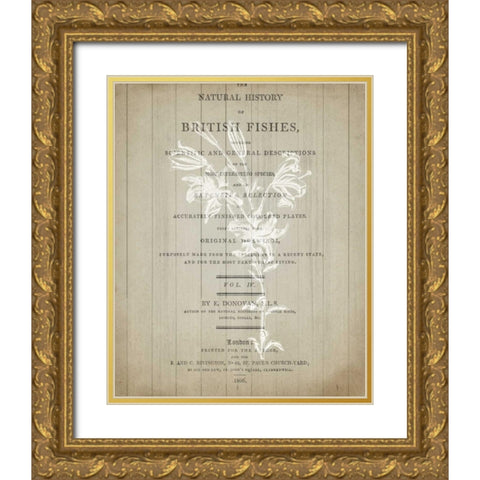 No 2 Floral Page Gold Ornate Wood Framed Art Print with Double Matting by Allen, Kimberly