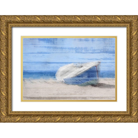 Beached on the Beach Gold Ornate Wood Framed Art Print with Double Matting by Kimberly, Allen